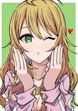 Anime Girl Winking with Heart