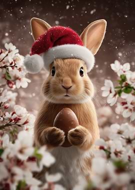 Christmas Bunny with Chocolate Egg