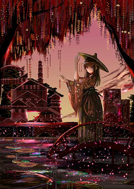 Anime Girl in Traditional Japanese Setting