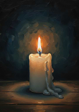 Candlelight Still Life Painting