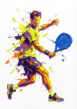 Padel Player Colorful Painting