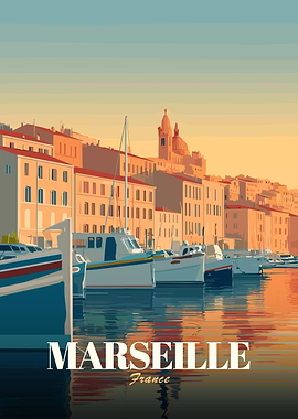 Marseille France Travel Poster