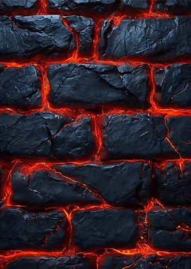 Lava Brick Wall Texture