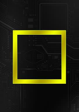 Golden Square Minimalist Gaming Poster – Clean, Modern Gaming Wall Art