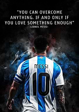Lionel Messi Inspirational Quote Poster