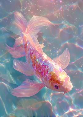 Iridescent Koi Fish in Water