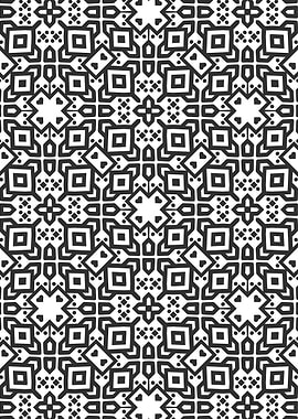 Bold Geometric Square With Heart Pattern