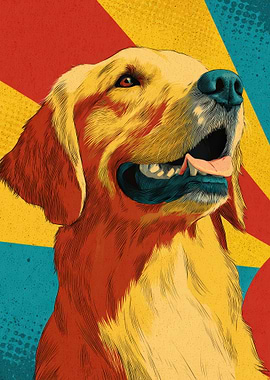 Golden Retriever Pop Art
