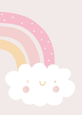 Cute Rainbow and Cloud Illustration