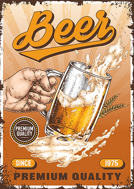 Vintage Beer Premium Quality Poster