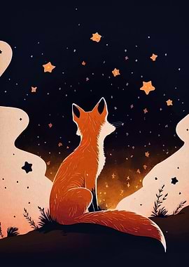 Fox Gazing at Stars