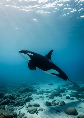 Orca swimming underwater