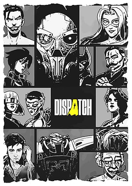 Black and White Dispatch Character Art