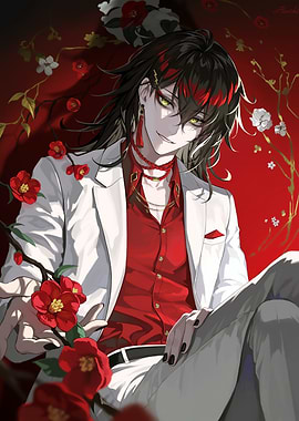 Anime man in white suit