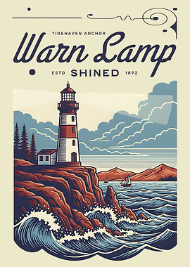 Warn Lamp Lighthouse Ocean Art
