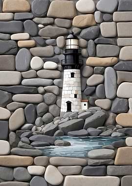 Stone Lighthouse by the Water