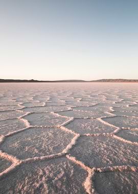 Salt Flats Hexagonal Pattern Landscape