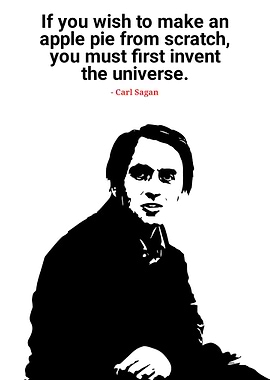 Carl Sagan Quote Black and White Portrait