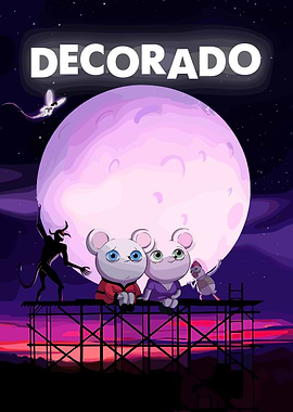 Decorado: Cartoon Mice Under a Full Moon