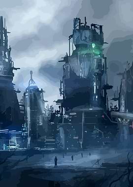 Futuristic Cityscape Digital Art