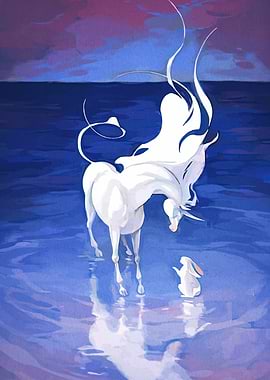 Unicorn and Rabbit in Water