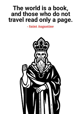 Travel Quote with Saint Augustine Illustration