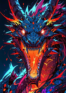Colorful Dragon Head Portrait