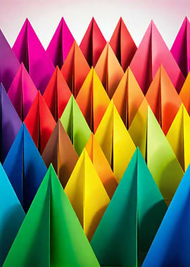 Colorful Origami Triangles