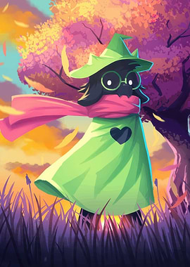 Ralsei Deltarune in Autumn Landscape