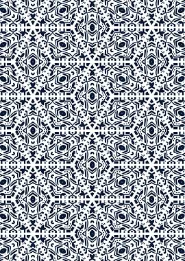 Navy Islamic Geometric Tessellation Pattern