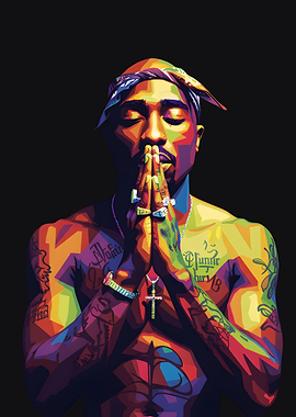 Tupac Shakur Colorful Portrait