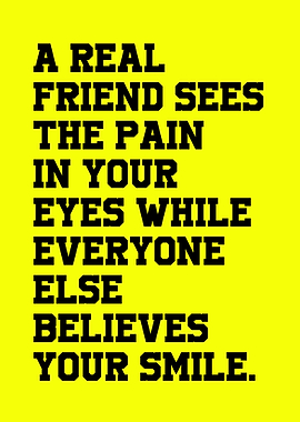 Friendship Quote on Yellow Background