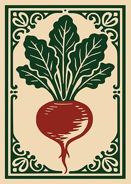 Beetroot Illustration with Decorative Frame
