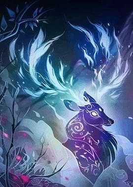 Mystical Deer in Enchanted Forest