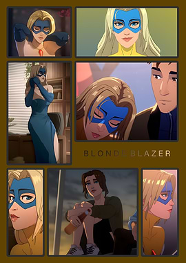 Blonde Blazer: Animated Character Collage