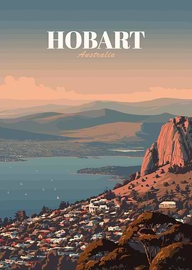 Hobart Australia Travel Poster