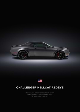 Challenger Hellcat Redeye Car Poster