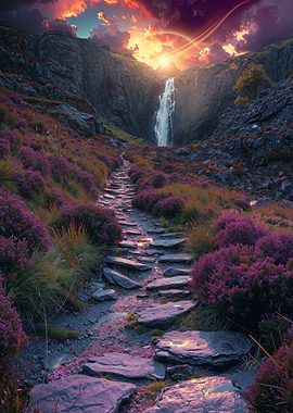 Stone Path to Waterfall