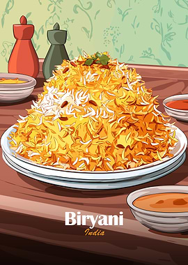 Biryani India Food Illustration