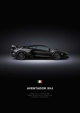 Black Lamborghini Aventador SVJ Profile
