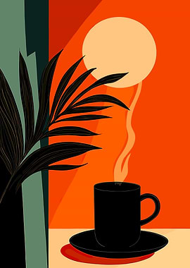 Coffee Cup with Plant