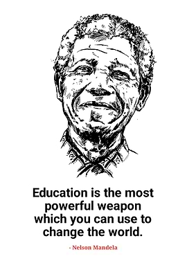 Nelson Mandela Education Quote Portrait