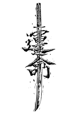 Katana with Japanese Calligraphy Art