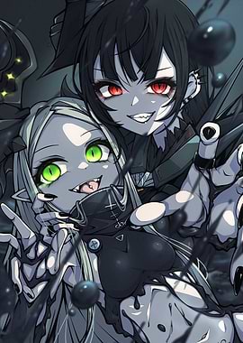 Two Anime Girls with Fangs