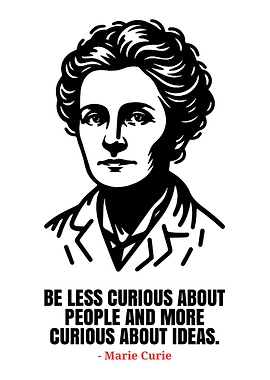 Marie Curie Portrait with Quote