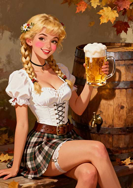 Oktoberfest Girl with Beer Mug