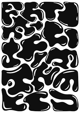Abstract Black and White Blob Pattern
