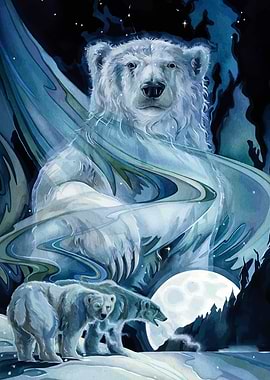 Polar Bear Spirit Watercolor Painting