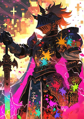 Colorful Knight with Sword