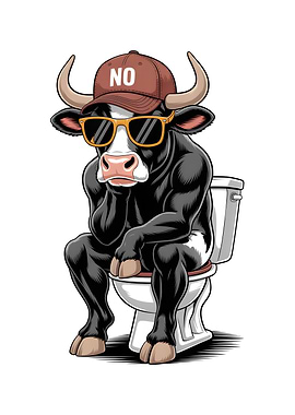 Cool Bull on Toilet with Cap